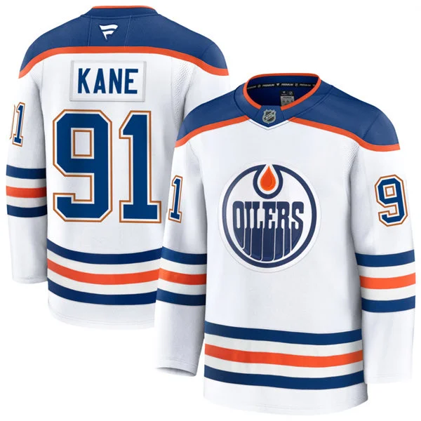 Youth Edmonton Oilers #91 Evander Kane Fanatics Away White Player Jersey